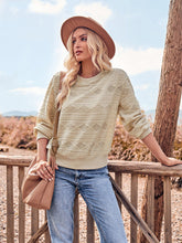 round neck slim fit long-sleeve knitted top